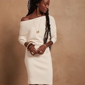 Banana Republic Off-the-Shoulder Sweater Dress Black size XS (NWT)